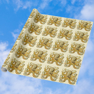 Papel De Regalo Kraken vintage, Octopus Gamochonia, Ernst Haeckel