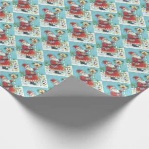 PAPEL DE REGALO KRIS KRINGLE & CARDINAL BIRDHOUSE WRAPPER PAPER