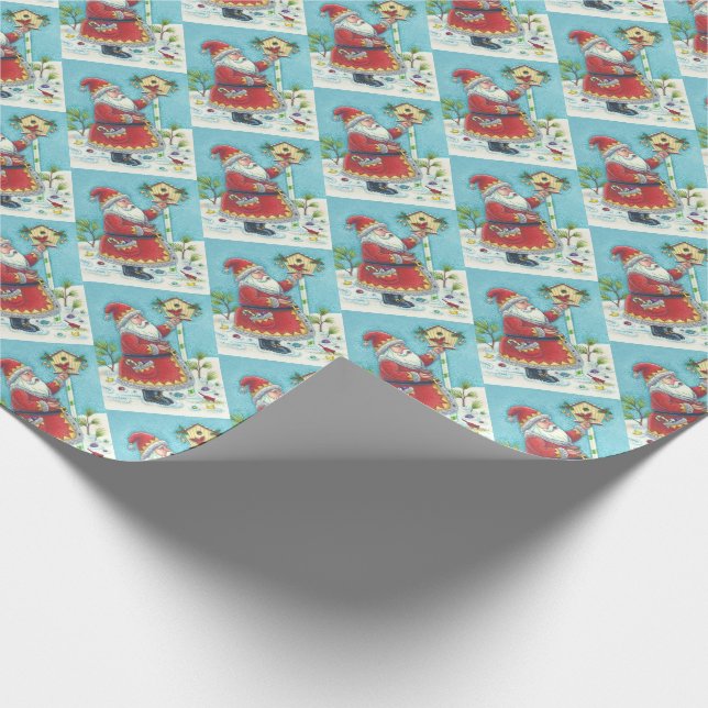 PAPEL DE REGALO KRIS KRINGLE & CARDINAL BIRDHOUSE WRAPPER PAPER (Esquina)