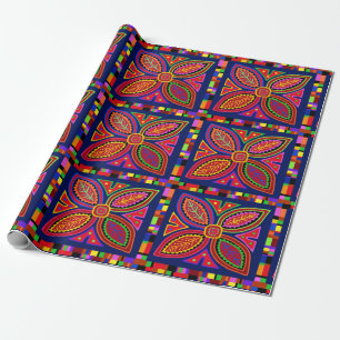 Papel De Regalo Kuna Indian Mola Flora