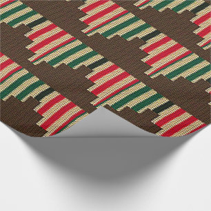 Papel De Regalo Kwanzaa mira al trasluz el ganchillo verde negro