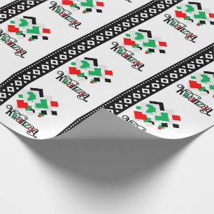 Papel De Regalo Kwanzaa, una tribu verde rojo y negro