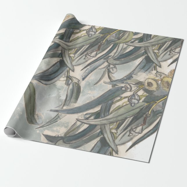 Papel De Regalo La acuarela Eucalyptus deja la vegetación (Desenrollado)