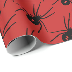 Papel De Regalo La araña del negro del día de fiesta de Halloween