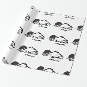 Papel De Regalo La aventura espera la gran naturaleza al aire libr