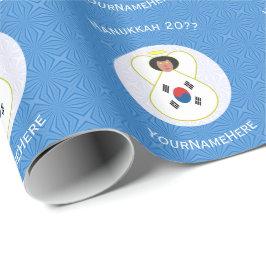 Papel De Regalo La bandera de Angel Hanukkah de Corea del Sur es p