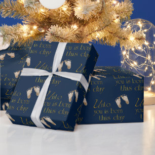 Papel De Regalo La Biblia navidad Verse Sobre El Azul
