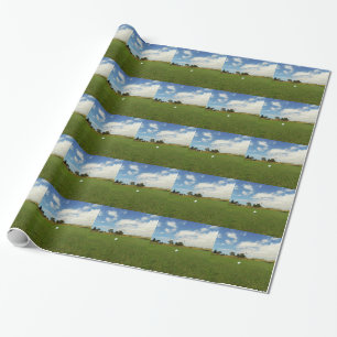 Papel De Regalo La Bola De Golf En El Verde,