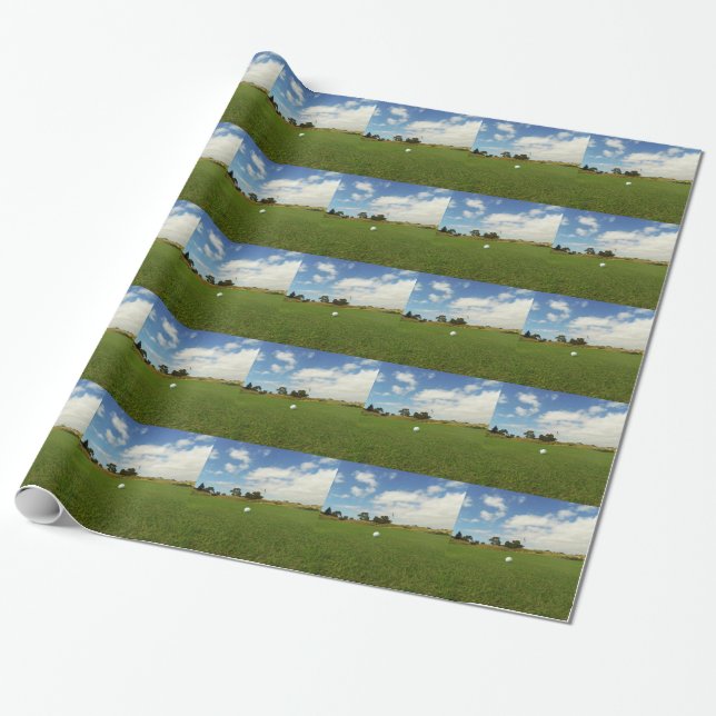 Papel De Regalo La Bola De Golf En El Verde, (Desenrollado)