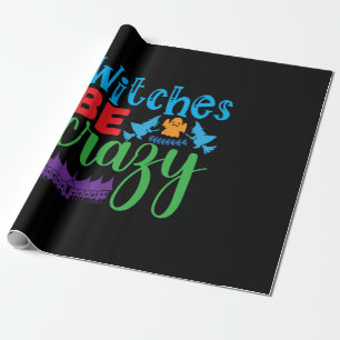 Papel De Regalo La bruja de Halloween sea loca