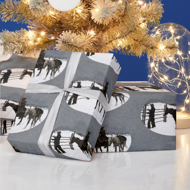 Papel De Regalo La caída del vaquero 1895 Frederic Remington  (Vacaciones)