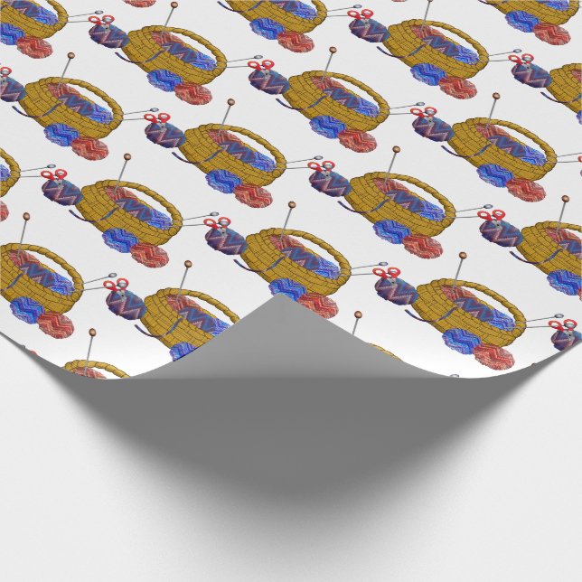 Papel De Regalo La canasta de las agujas de punto Yarn (Esquina)