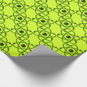 Papel De Regalo La ciencia es diseño verde de neón fresco de los