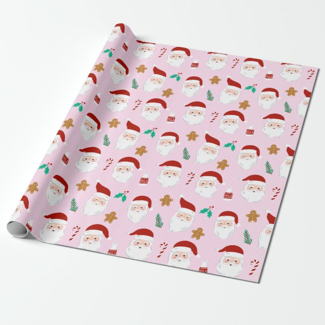 Papel De Regalo La ciudad de Santa en rosa (Desenrollado)