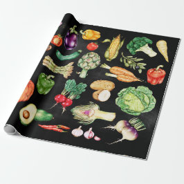 Papel De Regalo La cosecha de Acción de Gracias Vegetales Colorful