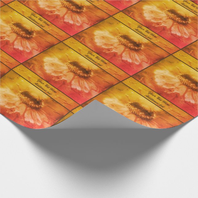 Papel De Regalo La cosecha de flores Zinnia Daisy Personalizada (Esquina)