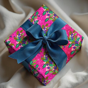 Papel De Regalo La cosecha retro queda en las vacaciones rosa cali