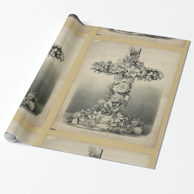 Papel De Regalo La cruz de Pascua por Ives 1869 (Desenrollado)