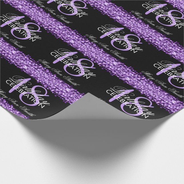 Papel De Regalo La décimo octava fiesta de cumpleaños elegante (Esquina)