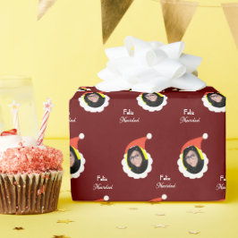 Papel De Regalo La divertida cara de la navidad en España fotográf