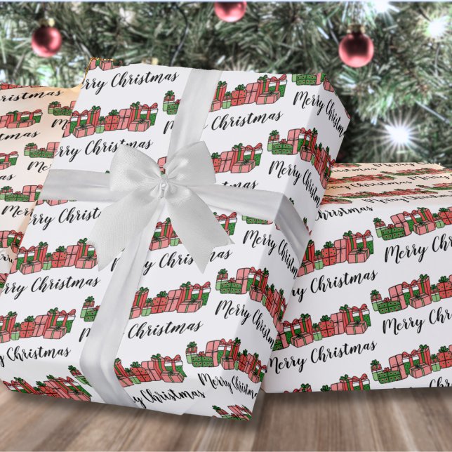 Papel De Regalo La dulce y colorida navidad (Cute Colorful Merry Christmas Wrapping Paper )