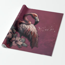 Papel De Regalo La elegancia tropical, el flamingo en el crepúscul