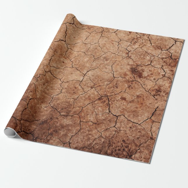Papel De Regalo La erosión árida rajada rompe el desierto (Desenrollado)
