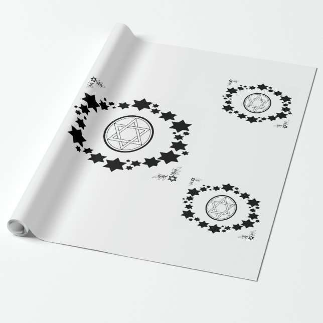 Papel De Regalo La Estrella de David - (Desenrollado)
