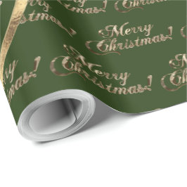 Papel De Regalo La familia Johnson Navidades Green Faux Gold