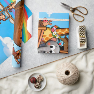 Papel De Regalo La gran aventura del arca de Noé