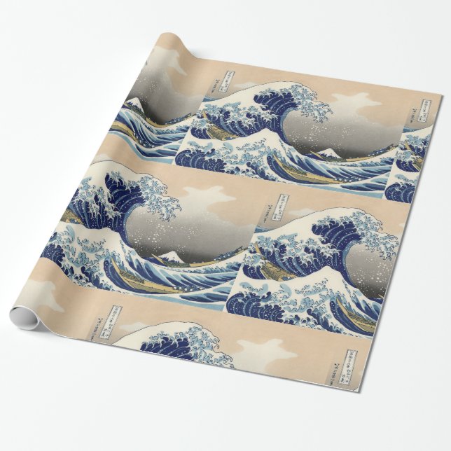 Papel De Regalo La gran ola de Kanagawa Hokusai (Desenrollado)