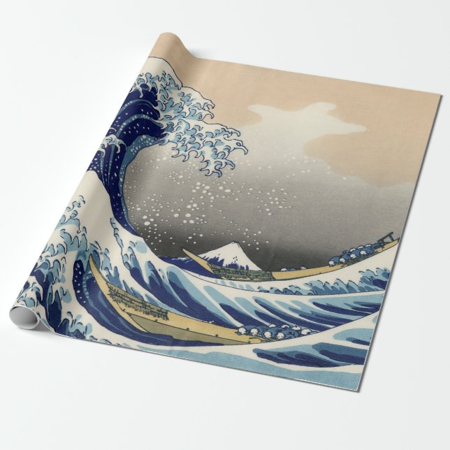 Papel De Regalo La gran ola de Kanagawa Hokusai (Desenrollado)