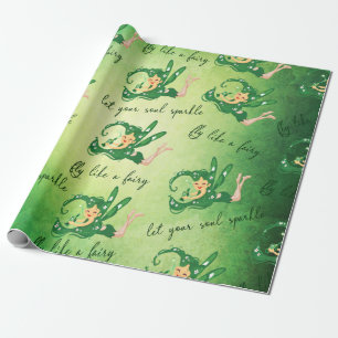Papel De Regalo La hada verde dejó su chispa del alma volar como