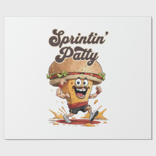Papel De Regalo La Hamburguesa Con Queso Corriendo