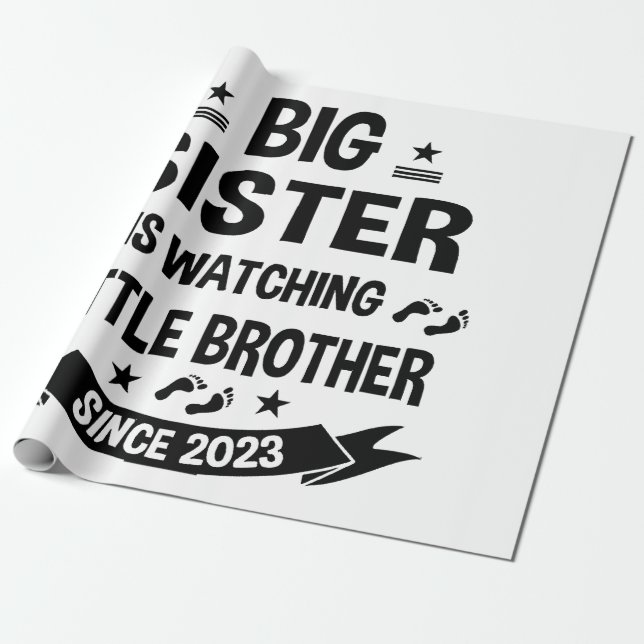 Papel De Regalo La hermanita cuida al hermano mayor en (Desenrollado)