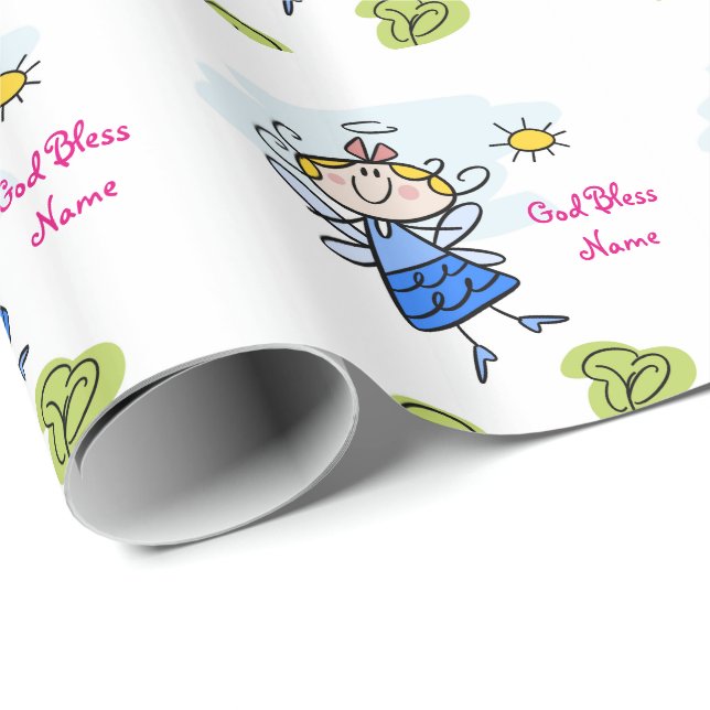 Papel De Regalo La hija pequeña Angel personalizada (Esquina del rollo)