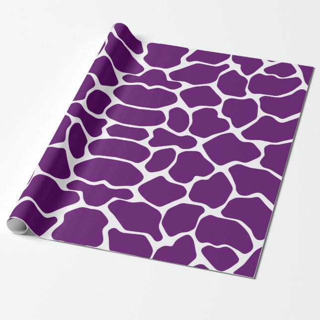 Papel De Regalo La jirafa africana violeta de Safari (Desenrollado)