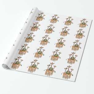 Papel De Regalo La jirafa navideña
