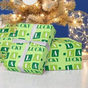 Papel De Regalo La La Lucky Día de San Patricio Verde