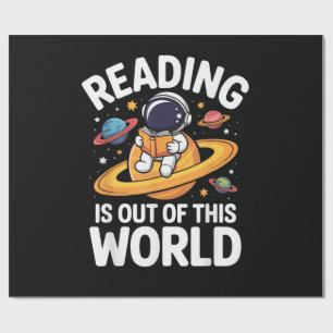 Papel De Regalo La lectura es divertida libros de espacio fuera de