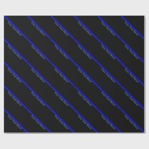 Papel De Regalo La Línea Azul Delgada Simbólica Personaliza Esto