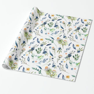 Papel De Regalo La manzanilla florece, floral, hoja, hojas, bayas