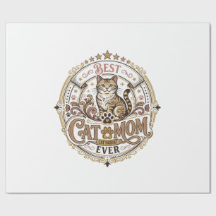 Papel De Regalo La Mejor Mamá de Gatos del Mundo Mamá de Gatos Pap