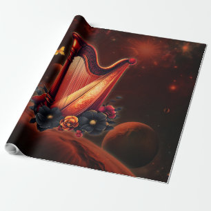 Papel De Regalo La melodía cósmica, la magia del arpa.