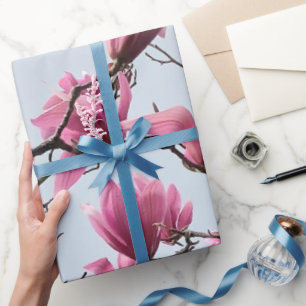 Papel De Regalo La moda de primavera Magnolia rosa florece Hanami
