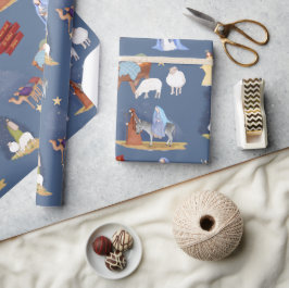 Papel De Regalo La natividad en acuarela