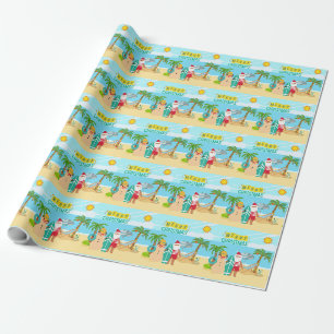 Papel De Regalo La Navidad de la playa de Santa