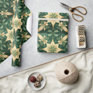 Papel De Regalo La Navidad Elegante - Estrella