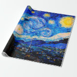 Papel De Regalo La noche estrellada de Vincent Van Gogh<br><div class="desc">Vincent Van Gogh La Noche Estelar. Esta es una antigua obra maestra del pintor holandés Vincent Van Gogh. Esta bonita pintura del paisaje artístico tiene un color bonito,  vibrante y saturado. Vincent Van Gogh fue un pintor impresionista de post holandés. Esta imagen es de dominio público</div>
