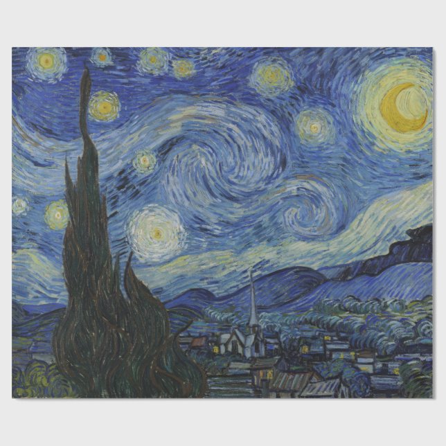 Papel De Regalo La noche estrellada (Vincent van Gogh) (arte famos (Superficie plana)